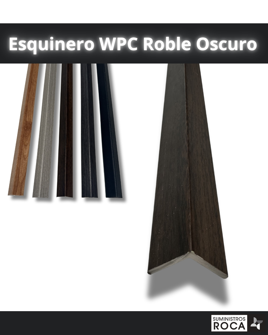 Esquineros 90° para Tabla WPC Roble Oscuro